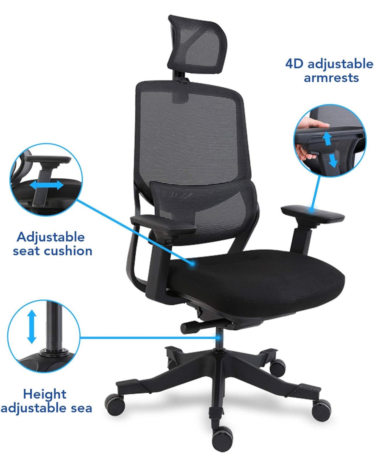 Multi Axis Rotation Chair Liftable Rotating Office Chair with Ergonomic Comfort – Multiwood