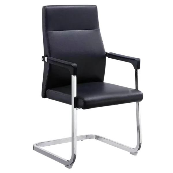 Sleek PU Leather Back Support Visitor Office Chair