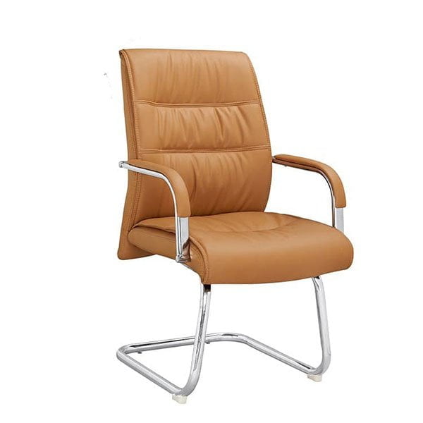 Visitor Chair With Padded Arm Rest Black and Brown Color